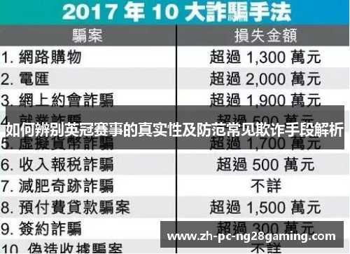 如何辨别英冠赛事的真实性及防范常见欺诈手段解析